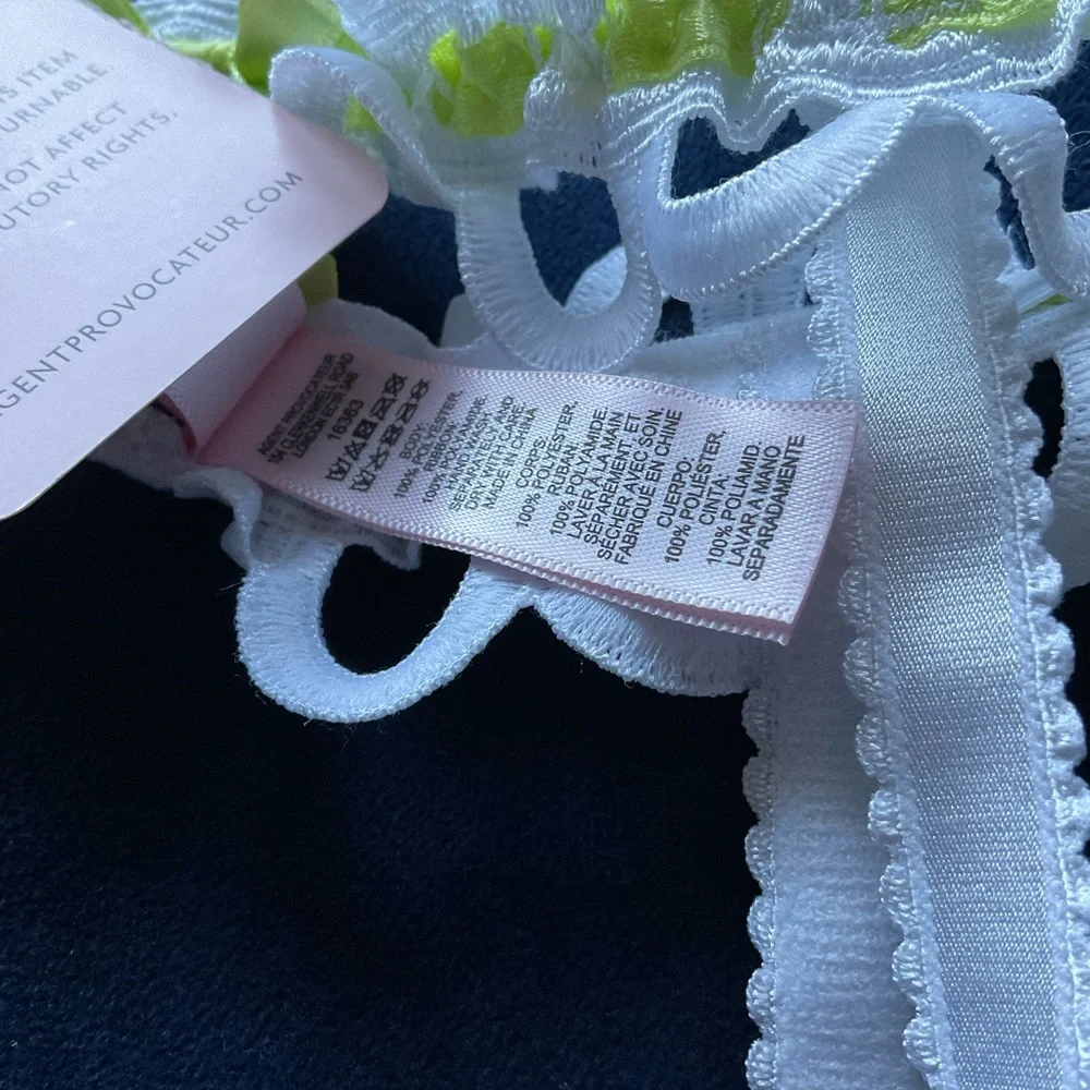 🆕 AGENT PROVOCATEUR Laurelie Garter In White/lime‎